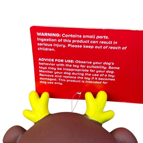 Merry & Bright‎ 2PK Squeaky Christmas Dog Toys Toss Shake Play Tree Reindeer NWT - Picture 4 of 4